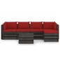 vidaXL 6-tlg. Garten-Lounge-Set mit Kissen Grau Imprägniertes Holz vidaXL 6-tlg. Garten-Lounge-Set mit Kissen Grau Imprägniertes Holz