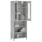 Highboard Betongrau 69,5x34x180 cm Holzwerkstoff Highboard Betongrau 69,5x34x180 cm Holzwerkstoff