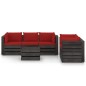 vidaXL 6-tlg. Garten-Lounge-Set mit Kissen Grau Imprägniertes Holz vidaXL 6-tlg. Garten-Lounge-Set mit Kissen Grau Imprägniertes Holz