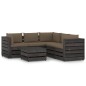 6-tlg. Garten-Lounge-Set mit Kissen Grau Imprägniertes Holz 6-tlg. Garten-Lounge-Set mit Kissen Grau Imprägniertes Holz
