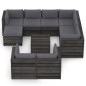 10-tlg. Garten-Lounge-Set mit Kissen Grau Imprägniertes Holz 10-tlg. Garten-Lounge-Set mit Kissen Grau Imprägniertes Holz