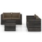 6-tlg. Garten-Lounge-Set mit Kissen Grau Imprägniertes Holz 6-tlg. Garten-Lounge-Set mit Kissen Grau Imprägniertes Holz