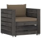 6-tlg. Garten-Lounge-Set mit Kissen Grau Imprägniertes Holz 6-tlg. Garten-Lounge-Set mit Kissen Grau Imprägniertes Holz