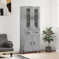 Highboard Betongrau 69,5x34x180 cm Holzwerkstoff Highboard Betongrau 69,5x34x180 cm Holzwerkstoff