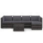 6-tlg. Garten-Lounge-Set mit Kissen Grau Imprägniertes Holz 6-tlg. Garten-Lounge-Set mit Kissen Grau Imprägniertes Holz