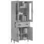 Highboard Betongrau 69,5x34x180 cm Holzwerkstoff Highboard Betongrau 69,5x34x180 cm Holzwerkstoff