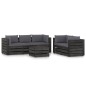6-tlg. Garten-Lounge-Set mit Kissen Grau Imprägniertes Holz
