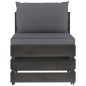 6-tlg. Garten-Lounge-Set mit Kissen Grau Imprägniertes Holz