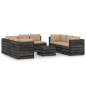 vidaXL 9-tlg. Garten-Lounge-Set mit Kissen Grau Imprägniertes Holz vidaXL 9-tlg. Garten-Lounge-Set mit Kissen Grau Imprägniertes Holz
