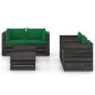 6-tlg. Garten-Lounge-Set mit Kissen Grau Imprägniertes Holz 6-tlg. Garten-Lounge-Set mit Kissen Grau Imprägniertes Holz