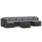 8-tlg. Garten-Lounge-Set mit Kissen Grau Imprägniertes Holz 8-tlg. Garten-Lounge-Set mit Kissen Grau Imprägniertes Holz