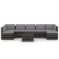 8-tlg. Garten-Lounge-Set mit Kissen Grau Imprägniertes Holz 8-tlg. Garten-Lounge-Set mit Kissen Grau Imprägniertes Holz