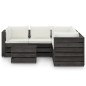 6-tlg. Garten-Lounge-Set mit Kissen Grau Imprägniertes Holz 6-tlg. Garten-Lounge-Set mit Kissen Grau Imprägniertes Holz