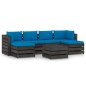 7-tlg. Garten-Lounge-Set mit Kissen Grau Imprägniertes Holz 7-tlg. Garten-Lounge-Set mit Kissen Grau Imprägniertes Holz