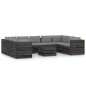 10-tlg. Garten-Lounge-Set mit Kissen Grau Imprägniertes Holz 10-tlg. Garten-Lounge-Set mit Kissen Grau Imprägniertes Holz