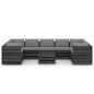 10-tlg. Garten-Lounge-Set mit Kissen Grau Imprägniertes Holz 10-tlg. Garten-Lounge-Set mit Kissen Grau Imprägniertes Holz