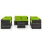 9-tlg. Garten-Lounge-Set mit Kissen Grau Imprägniertes Holz 9-tlg. Garten-Lounge-Set mit Kissen Grau Imprägniertes Holz