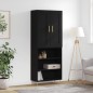 Highboard Schwarz 69,5x34x180 cm Holzwerkstoff Highboard Schwarz 69,5x34x180 cm Holzwerkstoff