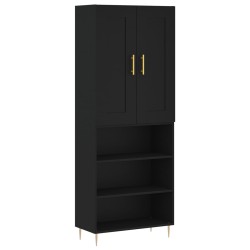 Highboard Schwarz 69,5x34x180 cm Holzwerkstoff