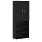 Highboard Schwarz 69,5x34x180 cm Holzwerkstoff Highboard Schwarz 69,5x34x180 cm Holzwerkstoff