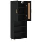 Highboard Schwarz 69,5x34x180 cm Holzwerkstoff Highboard Schwarz 69,5x34x180 cm Holzwerkstoff