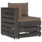 10-tlg. Garten-Lounge-Set mit Kissen Grau Imprägniertes Holz 10-tlg. Garten-Lounge-Set mit Kissen Grau Imprägniertes Holz