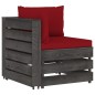 9-tlg. Garten-Lounge-Set mit Kissen Grau Imprägniertes Holz 9-tlg. Garten-Lounge-Set mit Kissen Grau Imprägniertes Holz