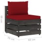 9-tlg. Garten-Lounge-Set mit Kissen Grau Imprägniertes Holz 9-tlg. Garten-Lounge-Set mit Kissen Grau Imprägniertes Holz