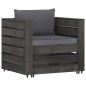 7-tlg. Garten-Lounge-Set mit Kissen Grau Imprägniertes Holz 7-tlg. Garten-Lounge-Set mit Kissen Grau Imprägniertes Holz