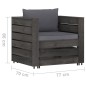 7-tlg. Garten-Lounge-Set mit Kissen Grau Imprägniertes Holz 7-tlg. Garten-Lounge-Set mit Kissen Grau Imprägniertes Holz