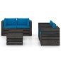 vidaXL 6-tlg. Garten-Lounge-Set mit Kissen Grau Imprägniertes Holz vidaXL 6-tlg. Garten-Lounge-Set mit Kissen Grau Imprägniertes Holz