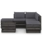 6-tlg. Garten-Lounge-Set mit Kissen Grau Imprägniertes Holz 6-tlg. Garten-Lounge-Set mit Kissen Grau Imprägniertes Holz