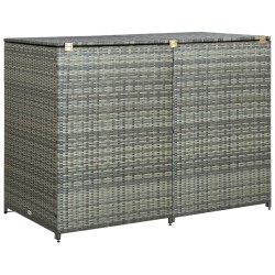 vidaXL Mülltonnenbox für 2 Tonnen Poly Rattan Anthrazit 148×77×111 cm 