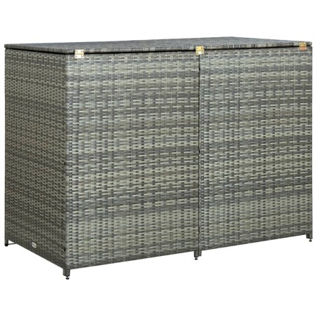 vidaXL Mülltonnenbox für 2 Tonnen Poly Rattan Anthrazit 148×77×111 cm 