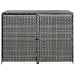 vidaXL Mülltonnenbox für 2 Tonnen Poly Rattan Anthrazit 148×77×111 cm 