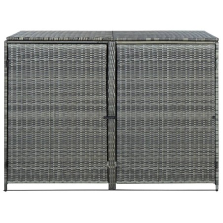 vidaXL Mülltonnenbox für 2 Tonnen Poly Rattan Anthrazit 148×77×111 cm 