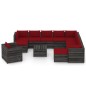 12-tlg. Garten-Lounge-Set mit Kissen Grau Imprägniertes Holz 12-tlg. Garten-Lounge-Set mit Kissen Grau Imprägniertes Holz
