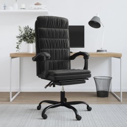 Bürostuhl mit Liegefunktion Schwarz Samt