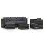 6-tlg. Garten-Lounge-Set mit Kissen Grau Imprägniertes Holz 6-tlg. Garten-Lounge-Set mit Kissen Grau Imprägniertes Holz
