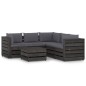 6-tlg. Garten-Lounge-Set mit Kissen Grau Imprägniertes Holz 6-tlg. Garten-Lounge-Set mit Kissen Grau Imprägniertes Holz