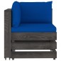 vidaXL 9-tlg. Garten-Lounge-Set mit Kissen Grau Imprägniertes Holz vidaXL 9-tlg. Garten-Lounge-Set mit Kissen Grau Imprägniertes Holz