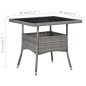 Garten-Esstisch Grau Poly Rattan und Glas Garten-Esstisch Grau Poly Rattan und Glas