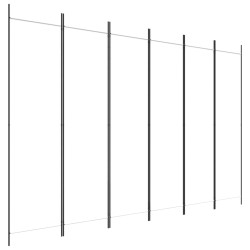 6-tlg. Paravent Weiß 300x200 cm Stoff