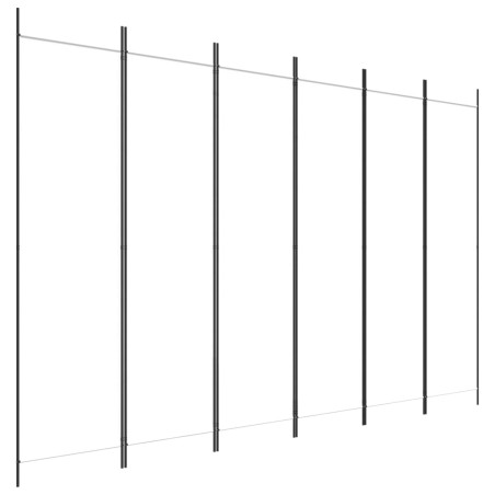 6-tlg. Paravent Weiß 300x200 cm Stoff