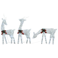 vidaXL Weihnachtsdekoration Rentiere 270x7x90 cm Weiß Kaltweiß Mesh