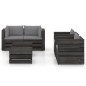 6-tlg. Garten-Lounge-Set mit Kissen Grau Imprägniertes Holz 6-tlg. Garten-Lounge-Set mit Kissen Grau Imprägniertes Holz