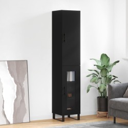 Highboard Schwarz 34,5x34x180 cm Holzwerkstoff