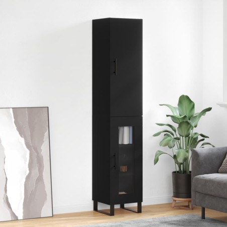 Highboard Schwarz 34,5x34x180 cm Holzwerkstoff