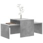 Couchtisch-Set Betongrau 100x48x40 cm Holzwerkstoff Couchtisch-Set Betongrau 100x48x40 cm Holzwerkstoff