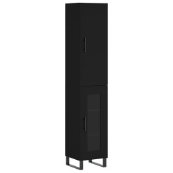Highboard Schwarz 34,5x34x180 cm Holzwerkstoff